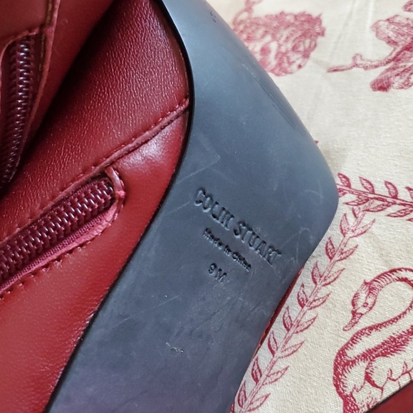 Colin Stuart Dark Red High Heeled Boots - Picture 4 of 6